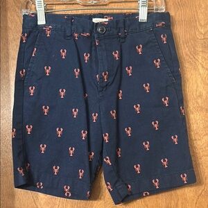 Navy Lobster Print Boys Shorts